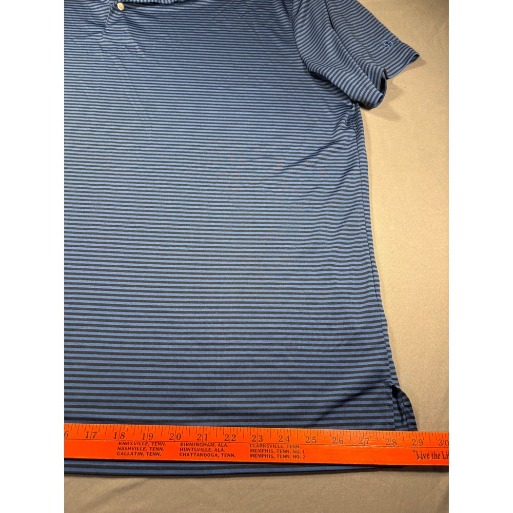 Pro‎ Tour Coolplay Mens 3X Polo Shirt Blue Black Striped Short Sleeve Golf Top - Picture 6 of 7